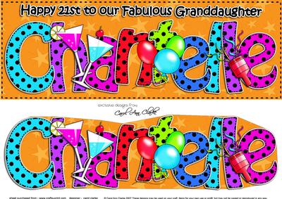 Large Dl 21st Birthday Chantelle Celebrations 3D Decoupage