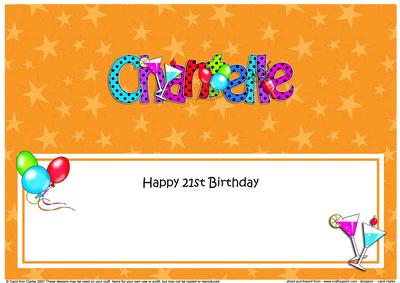Large Dl 21st Birthday Chantelle Celebrations Insert
