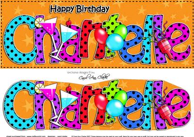 Large Dl Birthday Chantelle Celebrations 3D Decoupage