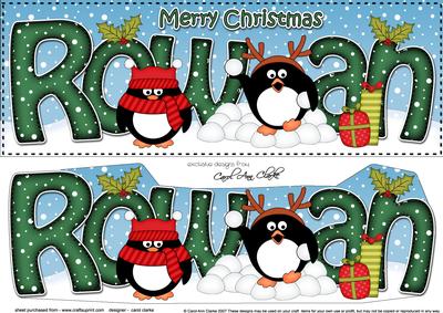 Large Dl Christmas Rowan Penguins 3D Decoupage