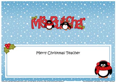 Large Dl Christmas Mrs Butcher Penguins Insert