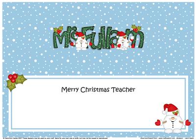 Large Dl Christmas Mrs Fullam Snowball Sam Insert
