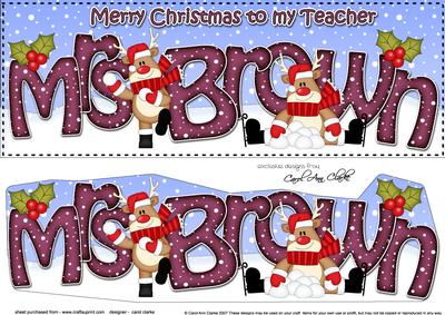 Large Dl Christmas Mrs Brown Rudolph 3D Decoupage