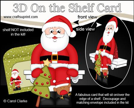 3D on the Shelf Card Kit - Santa's Christmas Tree