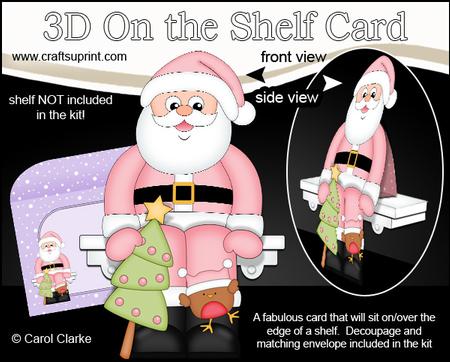 3D on the Shelf Card Kit - Santa's Christmas Tree