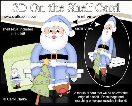 3D on the Shelf Card Kit - Santa's Christmas Tree