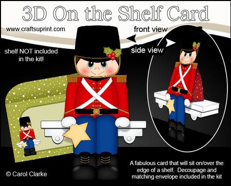 3D on the Shelf Card Kit - Little Christmas Toy Soldier