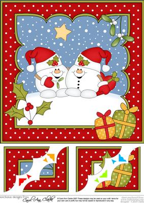 8 x 8 Christmas Snowball Sam Love Scalloped Corner Topper