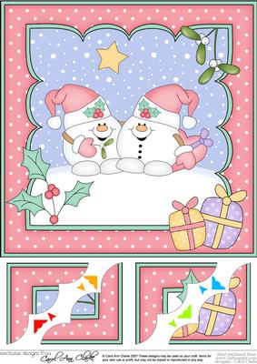 8 x 8 Christmas Snowball Sam Love Scalloped Corner Topper