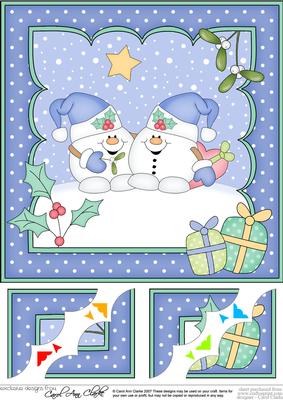 8 x 8 Christmas Snowball Sam Love Scalloped Corner Topper