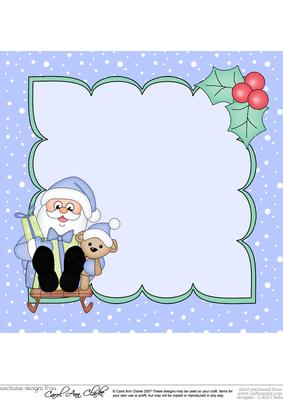 8 x 8 Christmas Sledging Santa Insert