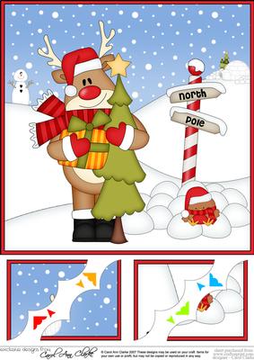 8 x 8 Rudolph's Christmas Tree Rio Scalloped Corner