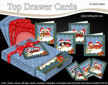 3D Cute Christmas Love Top Drawer Cards Bumper Kit
