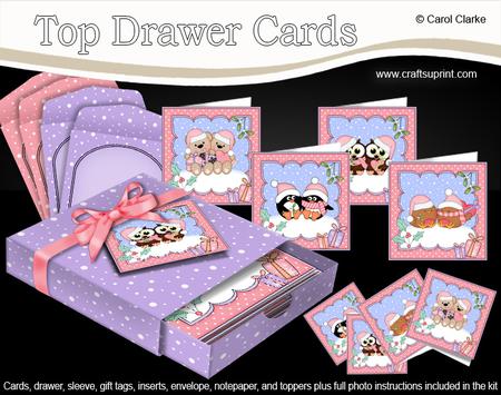 3D Cute Christmas Love Top Drawer Cards Bumper Kit