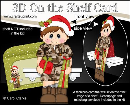 3D on the Shelf Card Kit - Little Christmas Army Soldier
