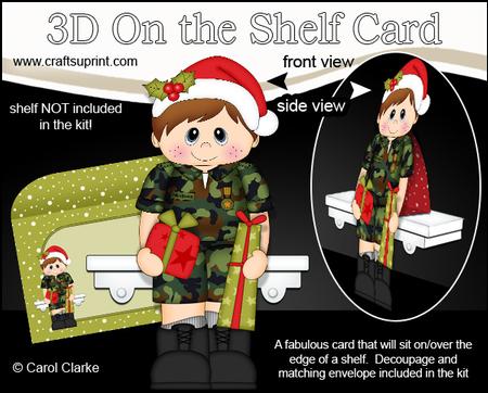 3D on the Shelf Card Kit - Little Christmas Army Soldier