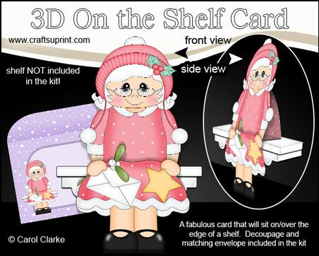 3D on the Shelf Card Kit - Christmas Mrs Claus Santa Letter