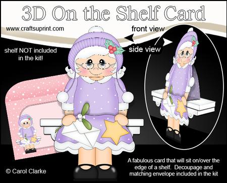 3D on the Shelf Card Kit - Christmas Mrs Claus Santa Letter