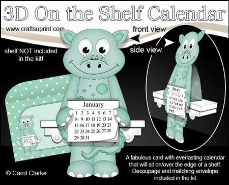 3D on the Shelf Everlasting Calendar Kit - Little Dinosaur