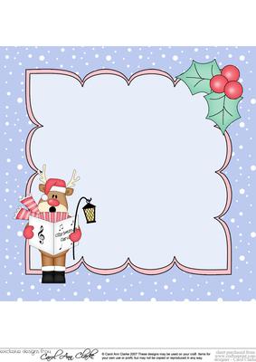 8 x 8 Christmas Carol Singing Rudolph Insert
