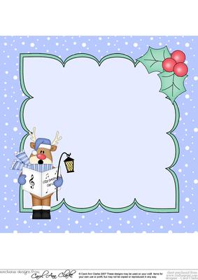 8 x 8 Christmas Carol Singing Rudolph Insert