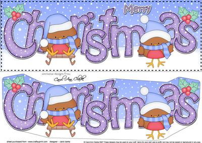 Large Dl Christmas Bobbin Robin 3D Decoupage