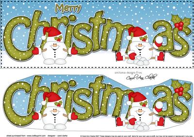 Large Dl Christmas Snowball Sam 3D Decoupage