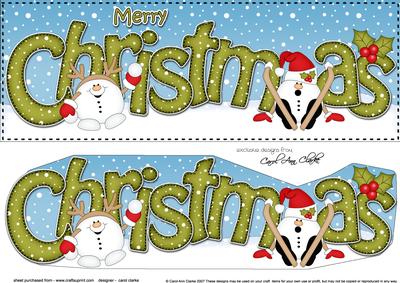 Large Dl Christmas Snowball Sam 3D Decoupage
