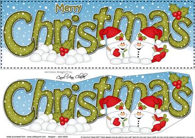 Large Dl Christmas Snowball Sam 3D Decoupage