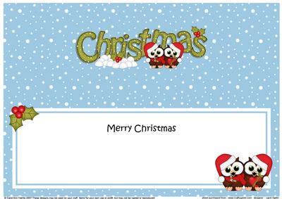 Large Dl Christmas Little Hoot Owls Love Insert