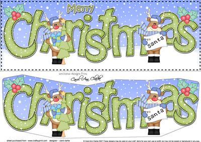 Large Dl Christmas Rudolph 3D Decoupage