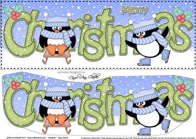 Large Dl Christmas Pip Penguin 3D Decoupage
