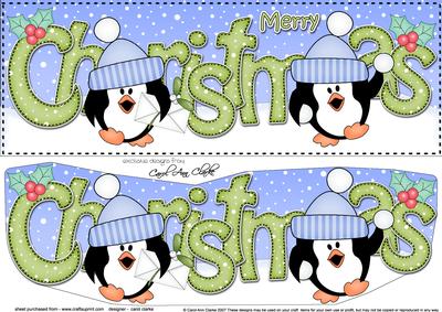 Large Dl Christmas Pip Penguin 3D Decoupage
