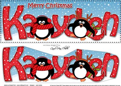 Large Dl Christmas Kayden Penguins 3D Decoupage