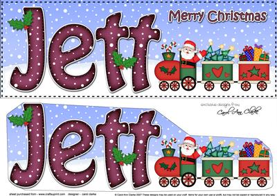 Large Dl Christmas Jett Santa Train 3D Decoupage