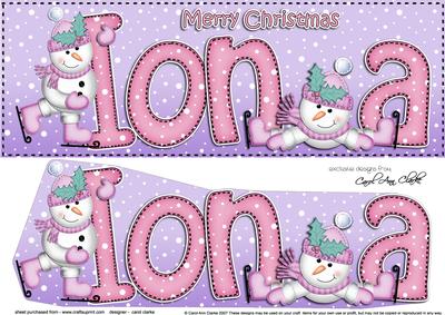 Large Dl Christmas Iona Snowman 3D Decoupage