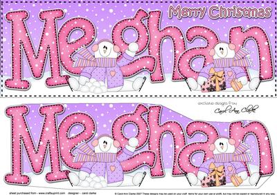 Large Dl Christmas Meghan Snowman 3D Decoupage
