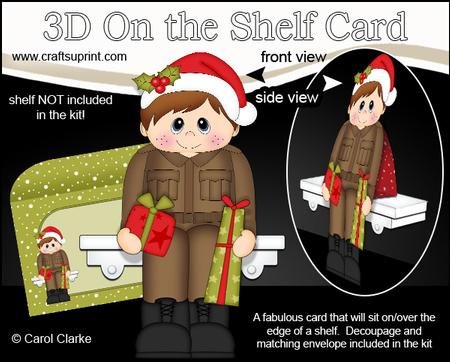3D on the Shelf Card Kit - Little Christmas Army Soldier