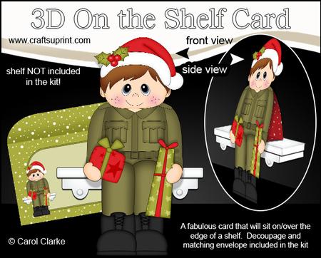 3D on the Shelf Card Kit - Little Christmas Army Soldier