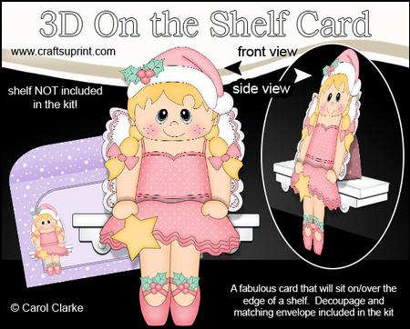 3D on the Shelf Card Kit - Little Christmas Fairy Ballerina