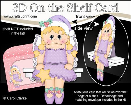 3D on the Shelf Card Kit - Little Christmas Fairy Ballerina