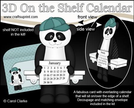 3D on the Shelf Everlasting Calendar Kit - Little Panda Bear