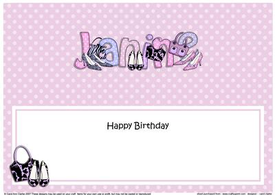 Lge Dl Birthday Janine Shoes & Handbags Insert