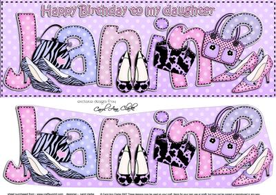Lge Dl Birthday Daughter Janine Shoes & Handbags 3D