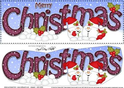 Large Dl Christmas Snowball Sam 3D Decoupage
