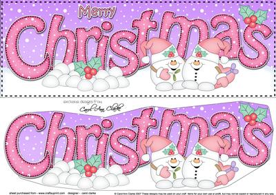 Large Dl Christmas Snowball Sam 3D Decoupage