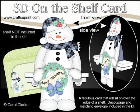 3D on the Shelf Card Kit - Little Christmas Snowman Mack