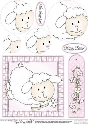 Little Lamb Quick Card with Circle Pyramage Topper