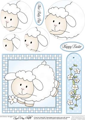 Little Lamb Quick Card with Circle Pyramage Topper