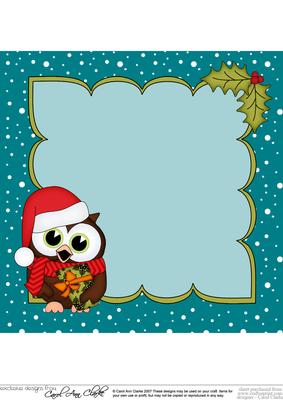 8 x 8 Christmas Little Hoot Owl's Presents Insert